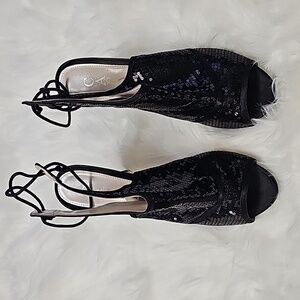 Black SEQUINS heels